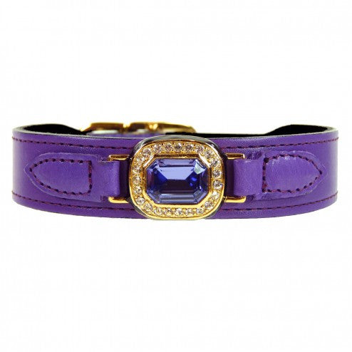 HAUTE COUTURE OCTAGON IN LAVENDER & TANZANITE DOG COLLAR, Collars - Bones Bizzness