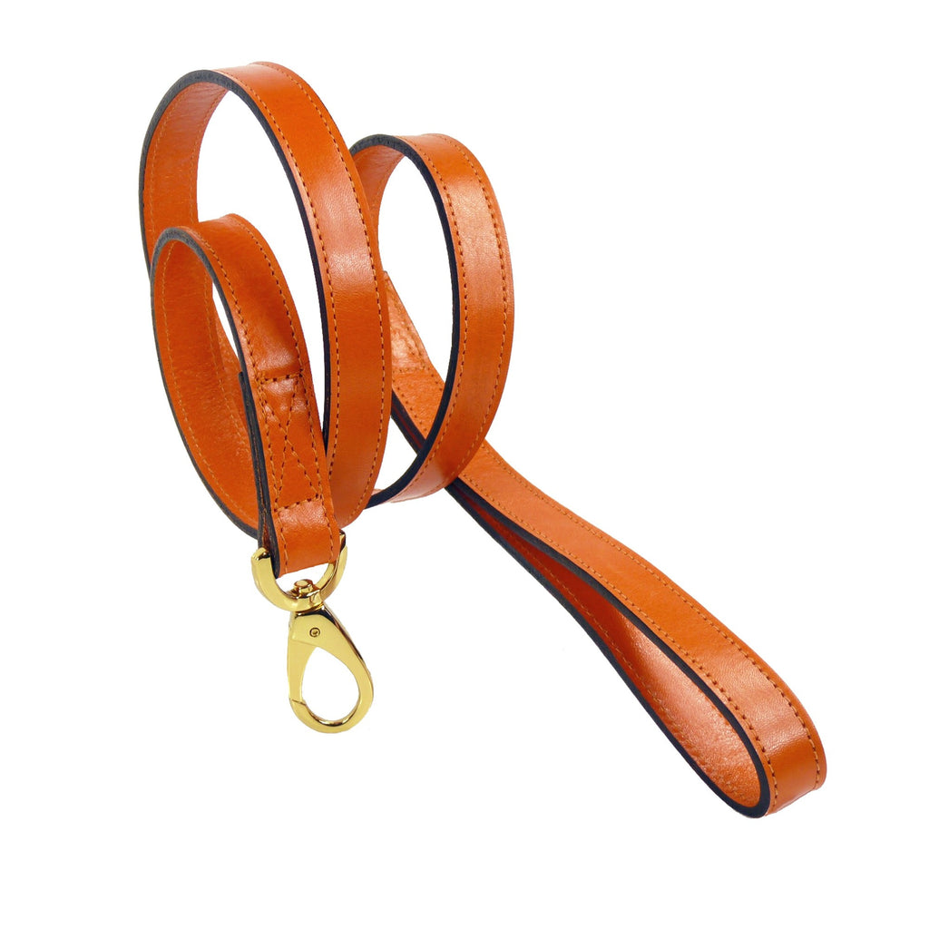 HAUTE COUTURE OCTAGON DOG LEAD IN TANGERINE, Leash - Bones Bizzness