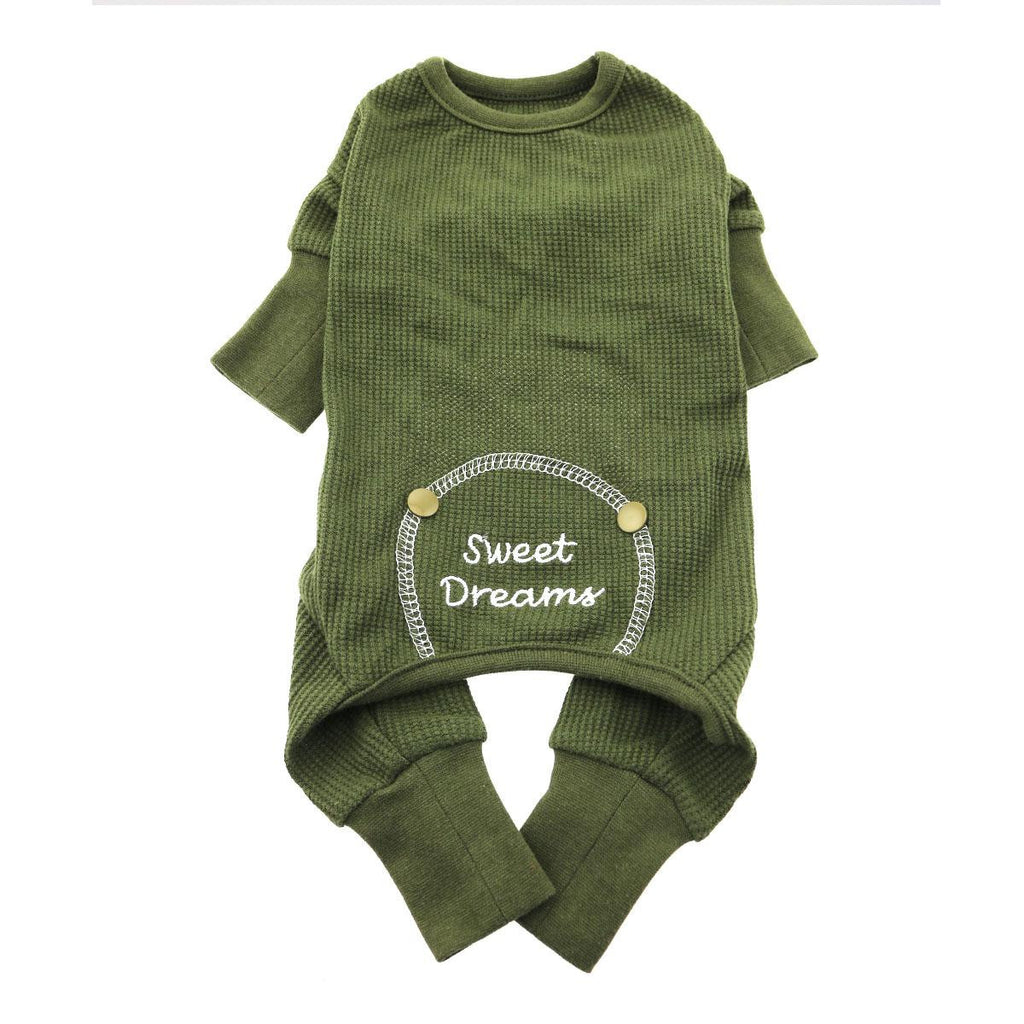 GREEN SWEET DREAMS THERMAL DOG PAJAMAS, PAJAMAS - Bones Bizzness