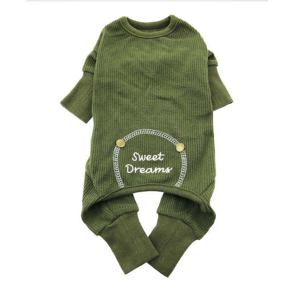 GREEN SWEET DREAMS THERMAL DOG PAJAMAS, PAJAMAS - Bones Bizzness