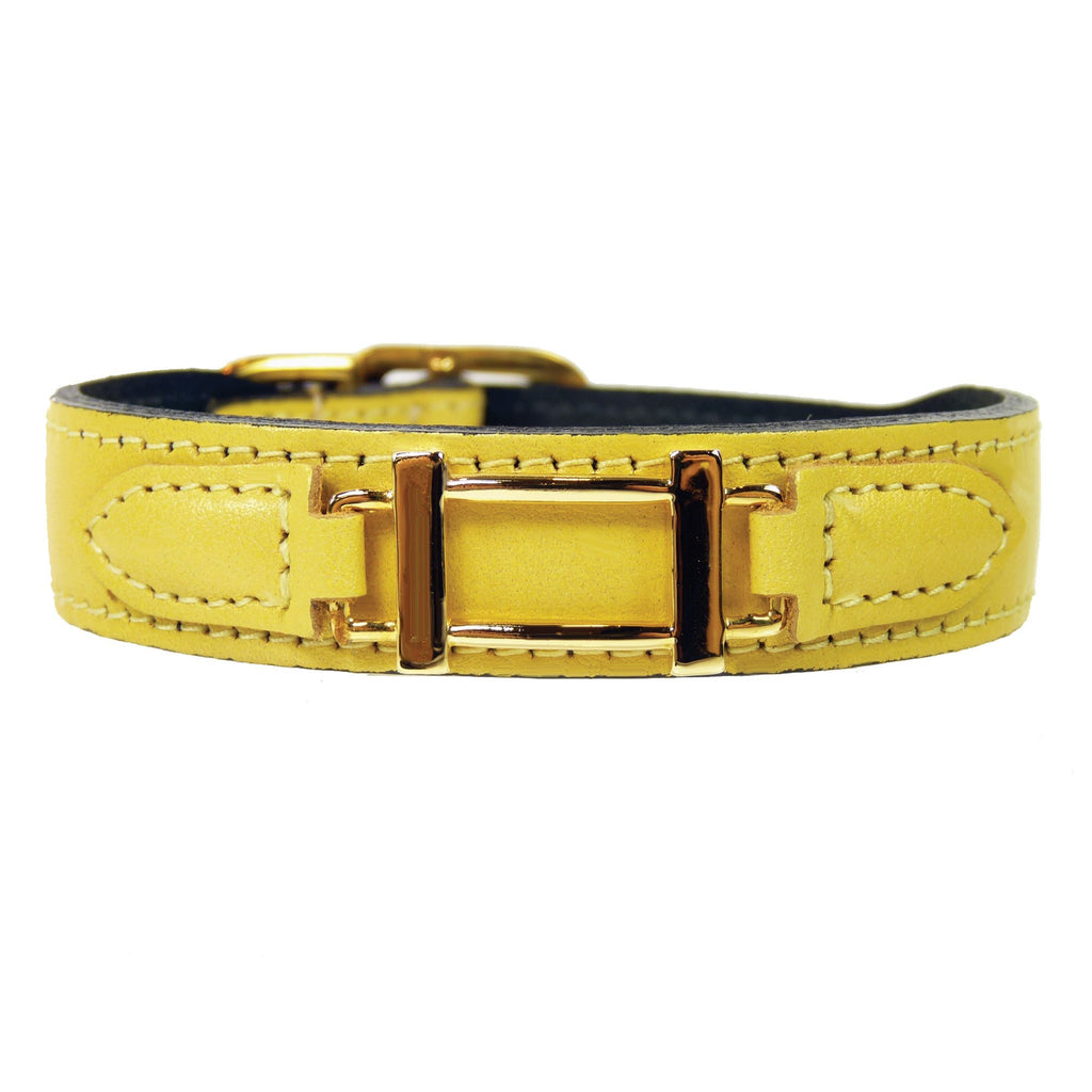 HAMILTON COLLECTION IN CANARY YELLOW DOG COLLAR, Collars - Bones Bizzness