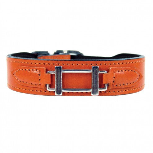 HAMILTON COLLECTION IN TANGERINE & NICKEL DOG COLLAR, Collars - Bones Bizzness