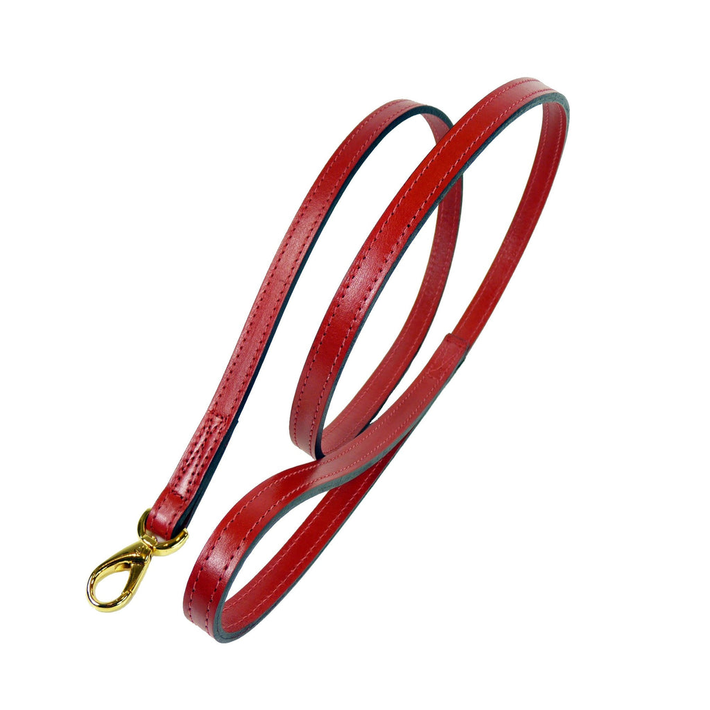 HAMILTON COLLECTION DOG LEAD IN FERRARI RED & GOLD, Leash - Bones Bizzness