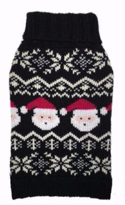 SANTA FAIRISLE DOG SWEATER, Sweaters - Bones Bizzness