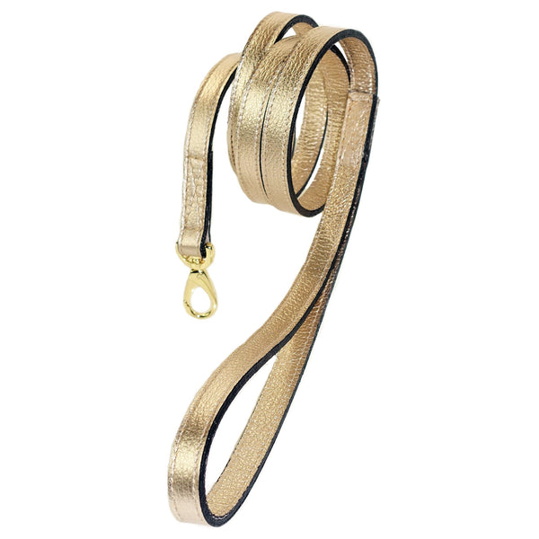 DAISY DOG LEAD IN METALLIC GOLD, Leash - Bones Bizzness