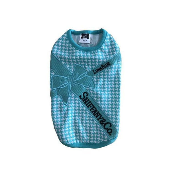 Sniffany Houndstooth Blue Ribbon Dog Tank