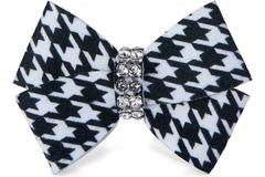 BLACK & WHITE HOUNDSTOOTH NOUVEAU HAIR BOW