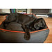 URBAN PLUSH WALNUT BROWN/ORANGE DOG LOUNGE BED, Beds - Bones Bizzness