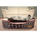 KALAHARI BLACK GIRAFFE/SANGRIA LOUNGE DOG BED, Beds - Bones Bizzness