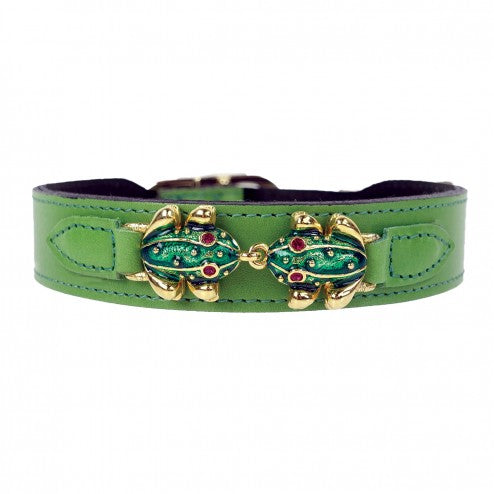 LEAP FROG IN GRASS GREEN DOG COLLAR