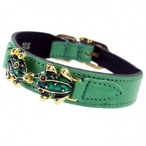 LEAP FROG IN KELLY GREEN DOG COLLAR