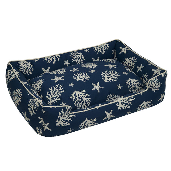 COVE NAVY LOUNGE DOG BED, Beds - Bones Bizzness