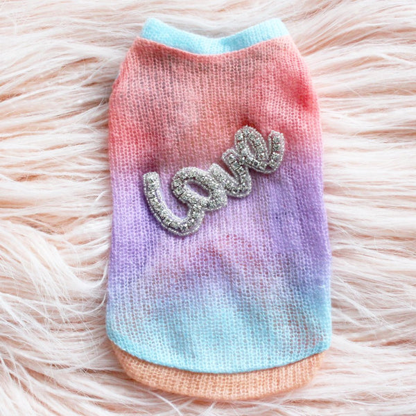 RAINBOW LOVE DOG SWEATER