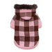 PINK LUX CHECKER SWEATER DOG COAT, Coats - Bones Bizzness