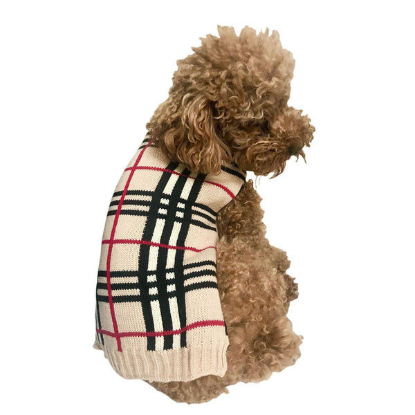 Mac Ziggy Plaid Dog Sweater Sand