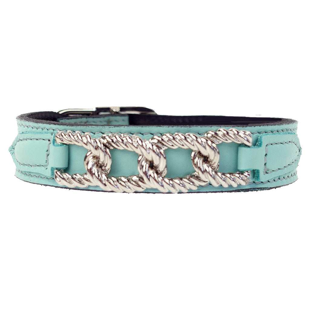 MAYFAIR IN TURQUOISE DOG COLLAR, Collars - Bones Bizzness