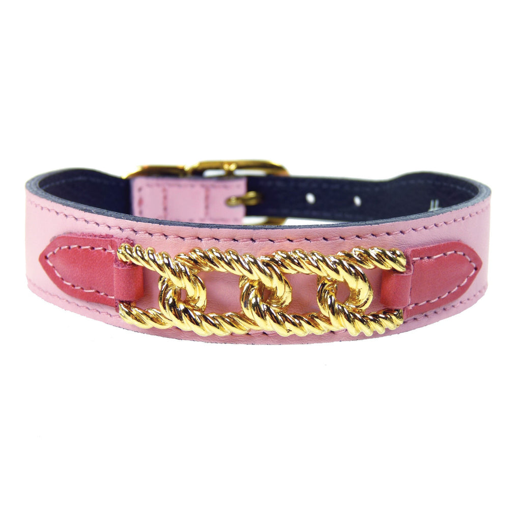 MAYFAIR IN SWEET PINK & PETAL PINK DOG COLLAR, Collars - Bones Bizzness