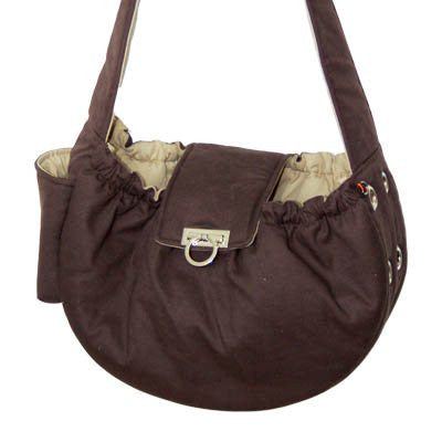 BROWN MESSENGER BAG DOG CARRIER, Carriers - Bones Bizzness