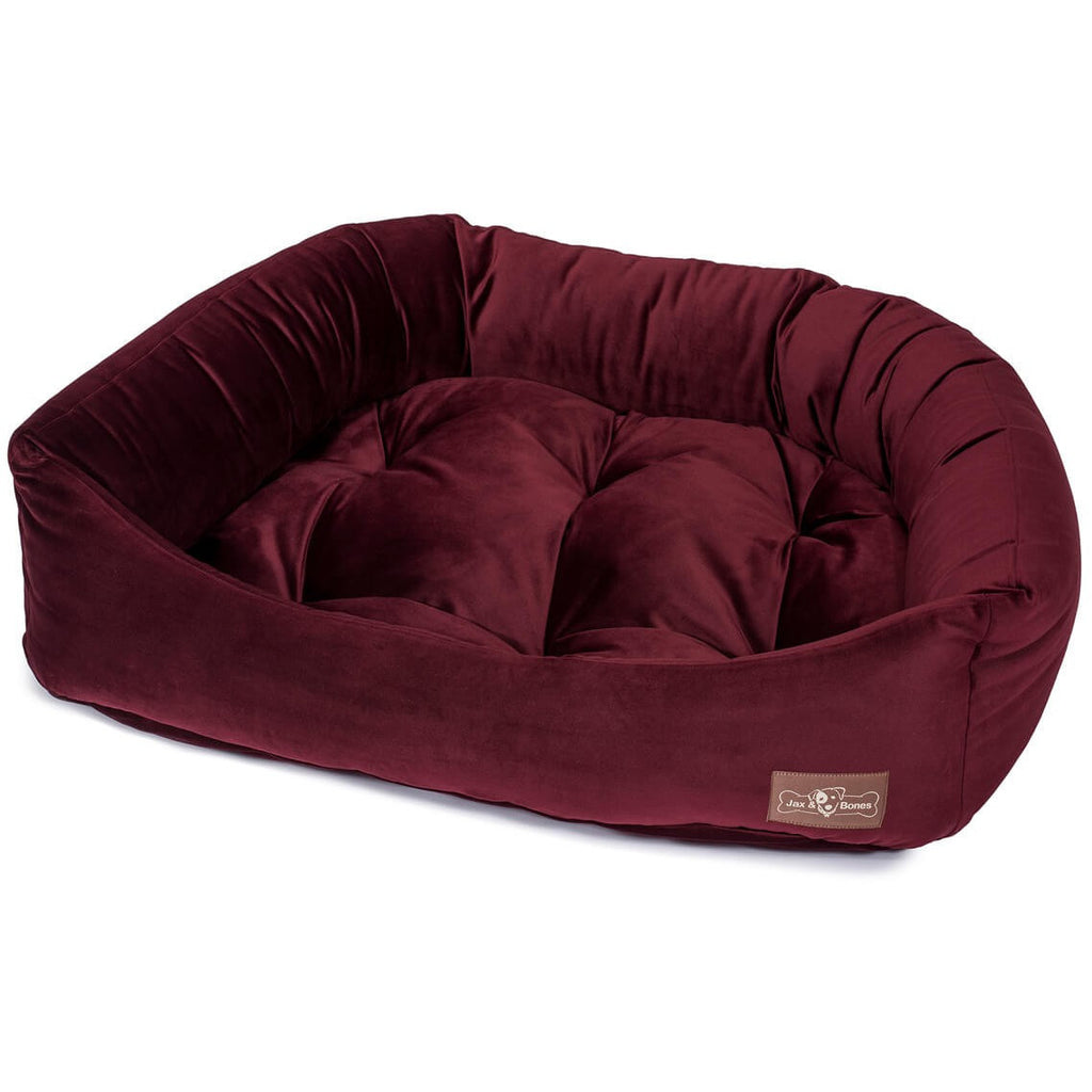 MAROON VINTAGE NAPPER DOG BED, Beds - Bones Bizzness