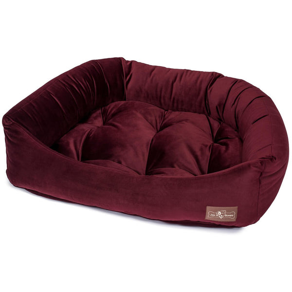 MAROON VINTAGE NAPPER DOG BED, Beds - Bones Bizzness