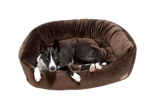 CHESNUT PLUSH NAPPER DOG BED, Beds - Bones Bizzness