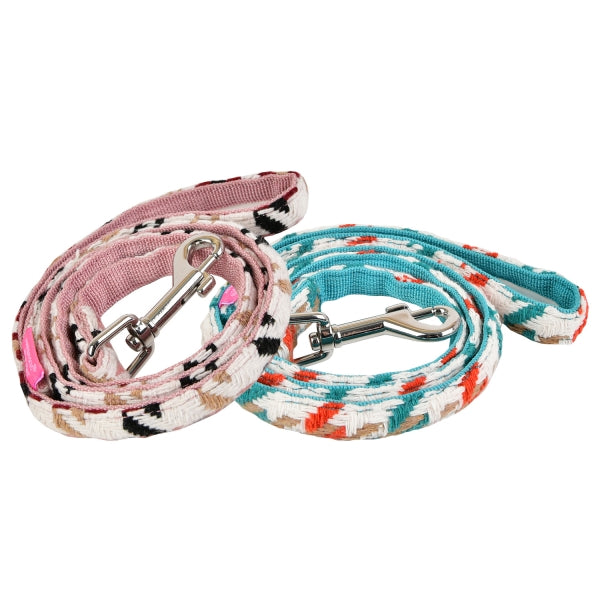 ZUZU DOG LEAD - INDIAN PINK / AQUA