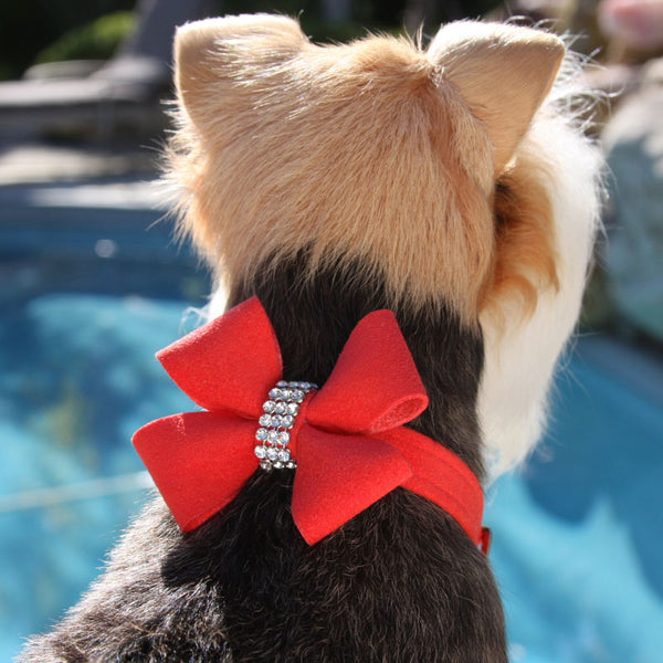 NOUVEAU BOW DOG COLLAR - RED PEPPER, Collars - Bones Bizzness