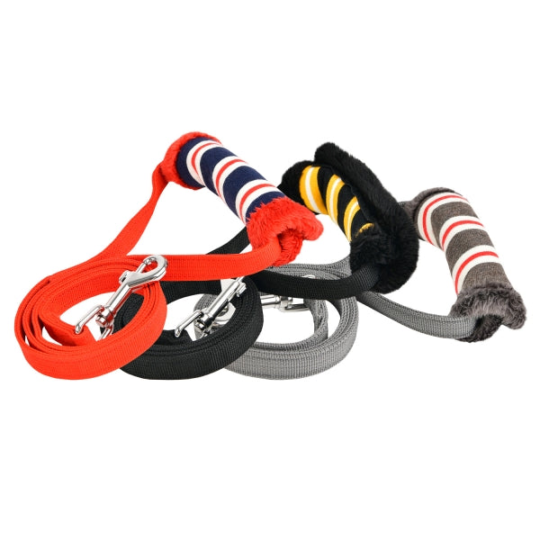 ROWDY DOG LEAD - RED / BLACK / GREY