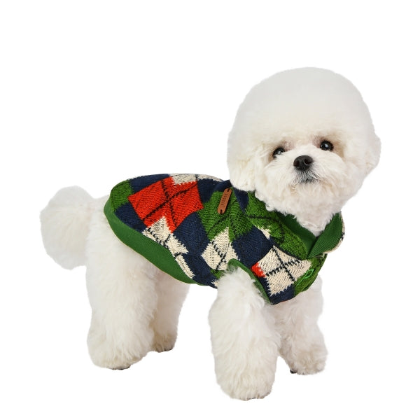 JOLLY HOLIDAY DOG SHIRT - GREEN / BEIGE