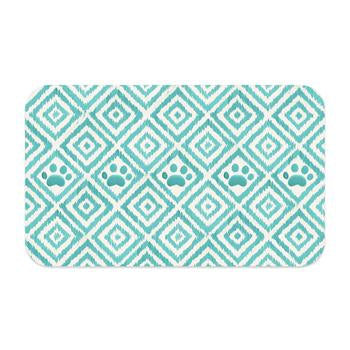 PAW IKAT PET PLACEMENT RUG - TEAL, Rugs - Bones Bizzness