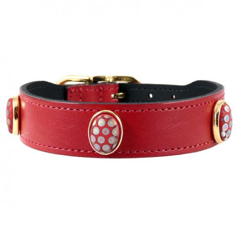 PEACOCK IN FERRARI RED DOG COLLAR