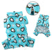 PENGUINS & SNOWFLAKE FLANNEL DOG PJ (TURQUOISE), PAJAMAS - Bones Bizzness