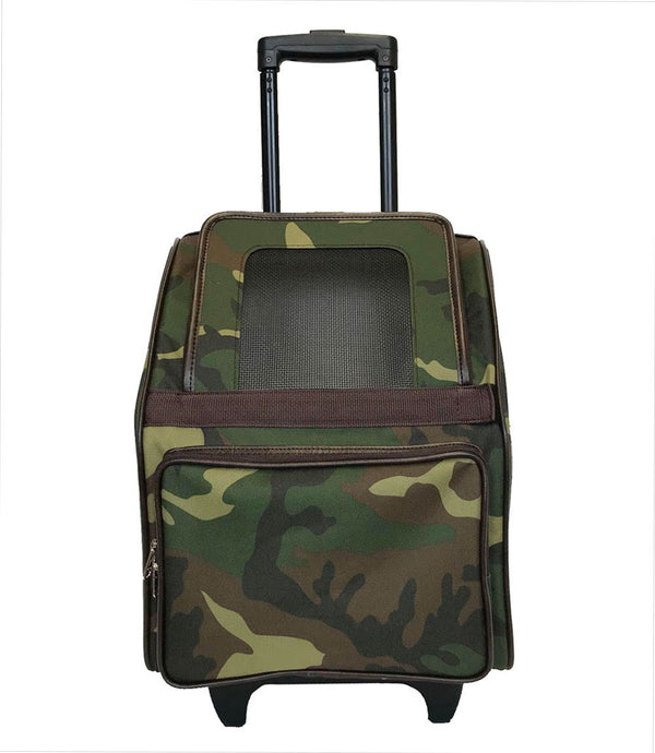 CAMO RIO BAG ON WHEELS DOG CARRIER, Carriers - Bones Bizzness