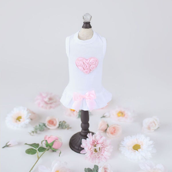 HELLO DOGGIE PINK PUFF HEART DRESS