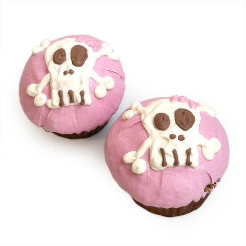 PINK PUNK ROCK SKULL DOG CUPCAKES (CASE OF 6), Treats - Bones Bizzness