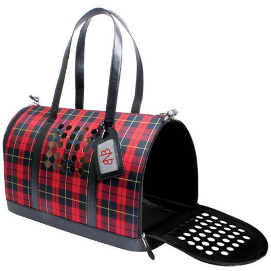 BARK n BAG RED PLAID DOG CARRIER, Carriers - Bones Bizzness