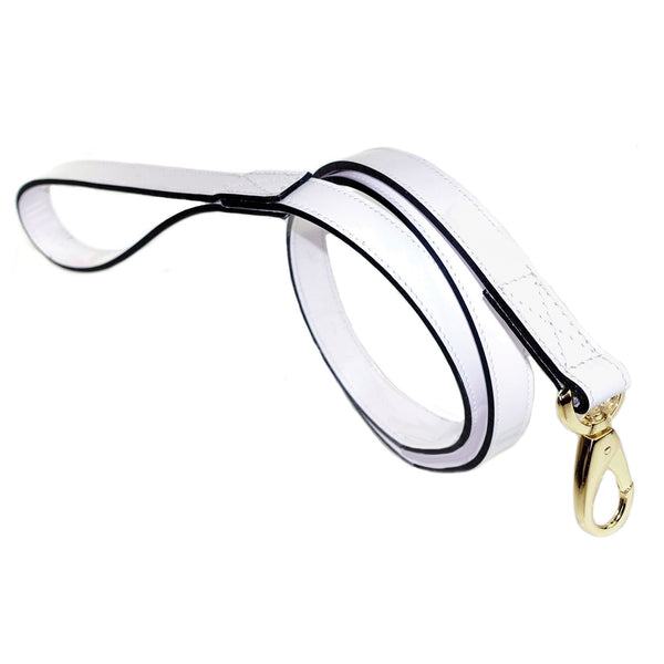 HOLIDAY CRYSTAL BIT LEAD IN WHITE PATENT DOG LEAD, Leash - Bones Bizzness
