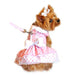 POLKA DOT AND LACE DOG DRESS SET WITH LEASH-PINK, Dress - Bones Bizzness