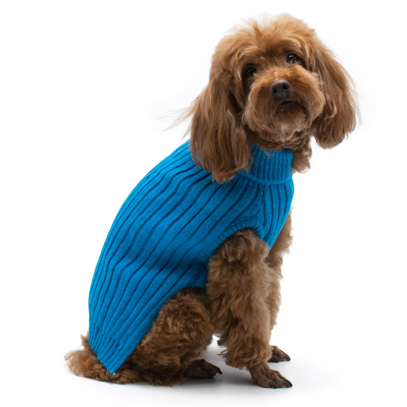 PP BASIC TURTLENECK BLUE DOG SWEATER