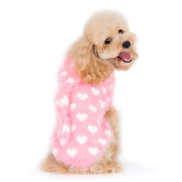 PP HEART HOODIE DOG SWEATER