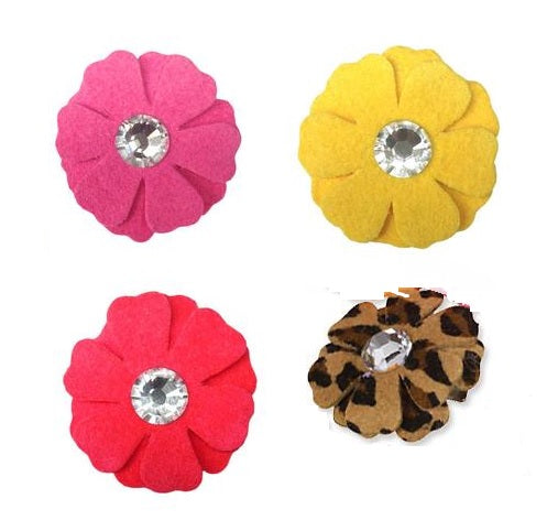 PRETTY PETUNIA FLOWER DOG HAIR BOWS - (42 COLORS), HAIR BOW - Bones Bizzness