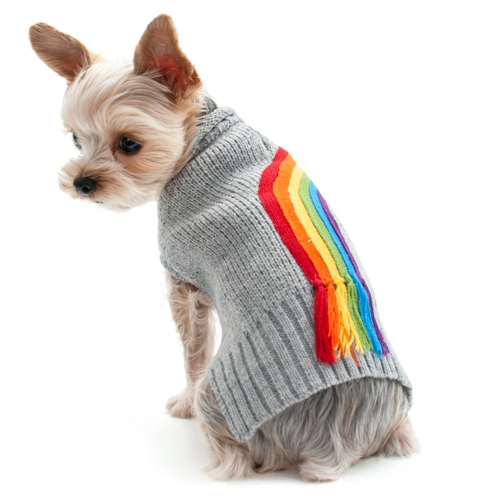 RAINBOW TURTLENECK DOG SWEATER