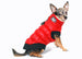 RED SCRUNCHY CROWN PUFFER VEST W/BLACK TRIM, Coats - Bones Bizzness