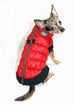 RED SCRUNCHY CROWN PUFFER VEST W/BLACK TRIM, Coats - Bones Bizzness