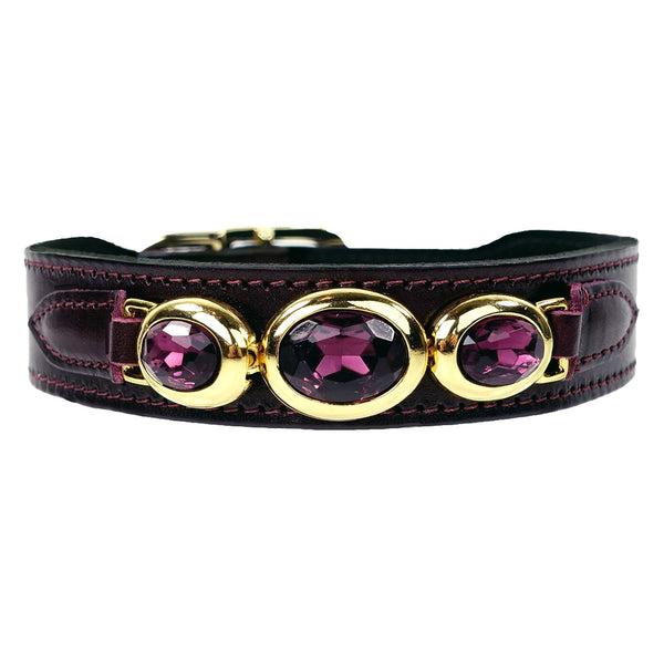 REGENCY IN BORDEAUX  DOG COLLAR, Collars - Bones Bizzness