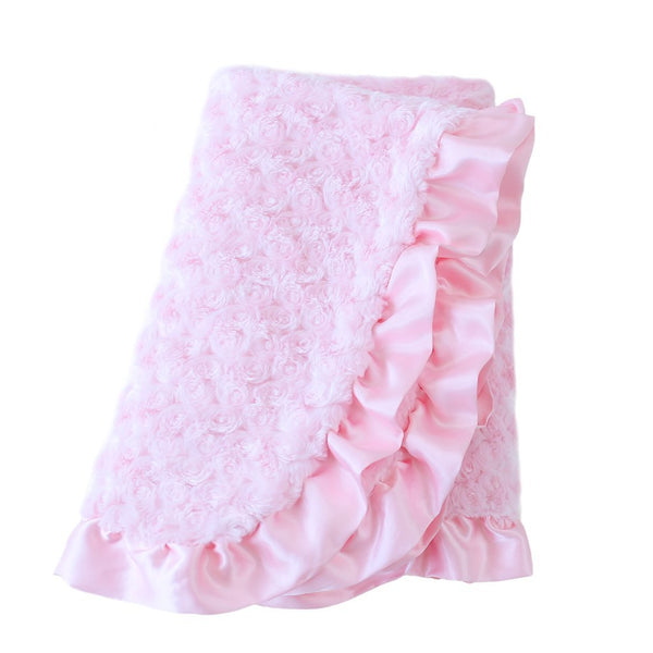 BABY PINK RUFFLE DOG BLANKET