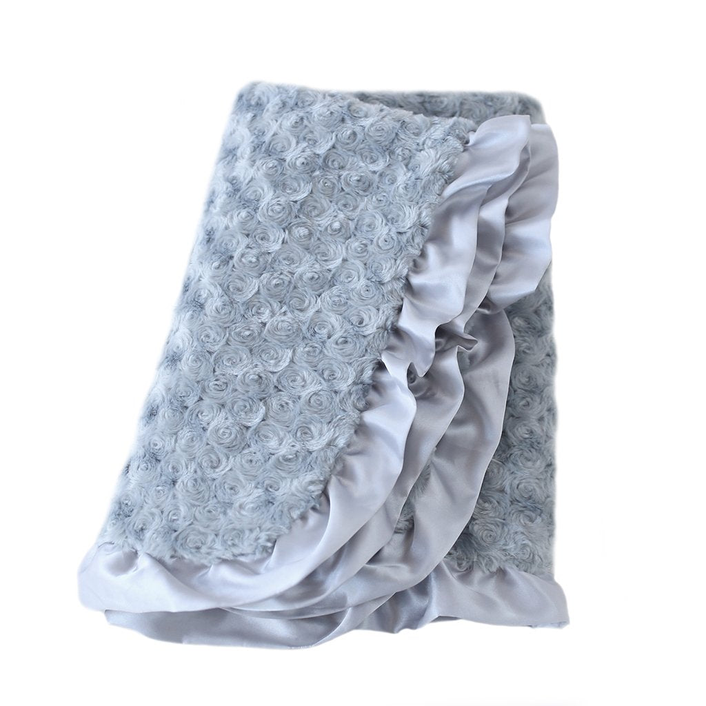 SILVER RUFFLE DOG BLANKET