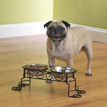 SCROLL PET DOG DINER SET, Bowls - Bones Bizzness