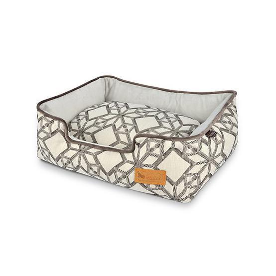 SOLSTICE LOUNGE DOG BED - MUSTARD/PEBBLE GREY