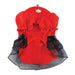 SPARKLING RED DOG DRESS W/ PUFFY SLEEVES, DRESS - Bones Bizzness